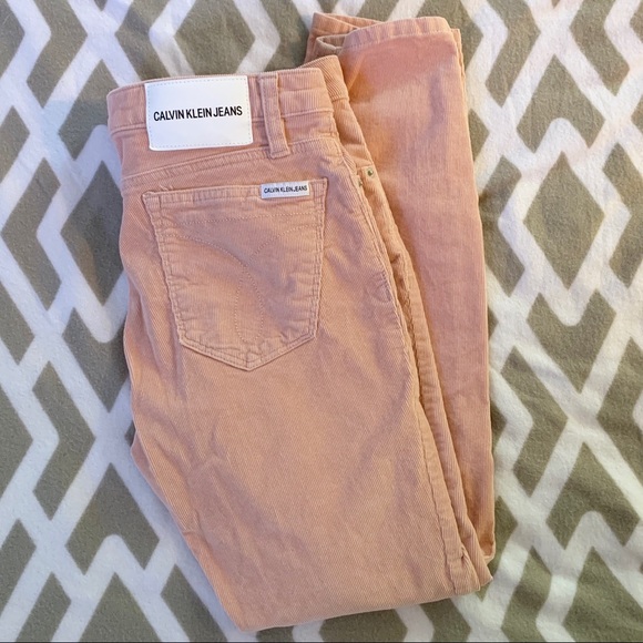 Calvin Klein Jeans Pink Mid Rise Skinny Corduroys - Picture 2 of 7